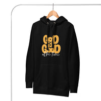 Front View Of A Black God Is Good All The Time Hoodie 
