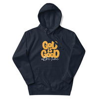 Front View Of A Navy God Is Good All The Time Hoodie 