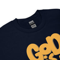 Close Up Of A Navy God Is Good All The Time Sweatshirt