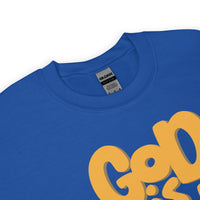 Close Up Of A God Is Good All The Time Sweatshirt In Royal Blue