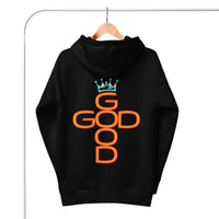 Black God Is Good Hoodie On Hanger