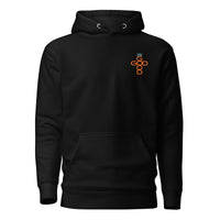 Front View Of A Black God Is Good Hoodie 