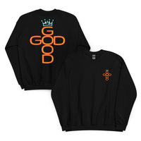 Back And Front Of A God Is Good Sweatshirt In Black