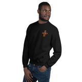 Man Wearing A Black God Is Good Sweatshirt, Front View