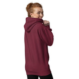 Back View Of A Woman Wearing A Red Hope Hoodie