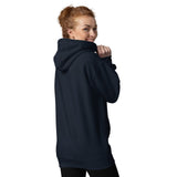 Back View Of A Woman Wearing A Navy Hope Hoodie