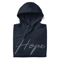Navy Hope Hoodie Close Up
