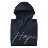 Navy Hope Hoodie Close Up