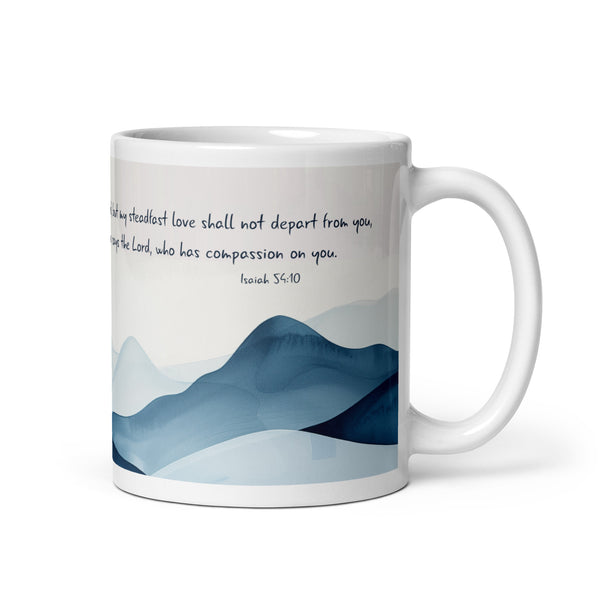 Isaiah 54:10 White Mug