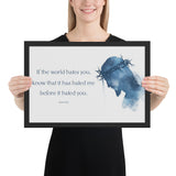 John 15:18 Framed Poster