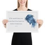 John 15:18 Framed Poster