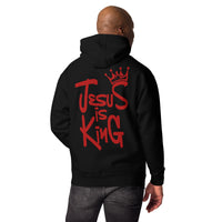 Man Wearing Jesus Is King Hoodie In Black