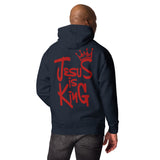 Man Wearing A Jesus Is King Hoodie In Navy
