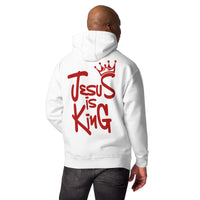 Man Wearing A Jesus Is King Hoodie In White
