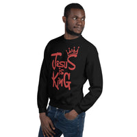Man Wearing A Black Jesus Is King Sweatshirt
