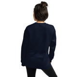 Woman Wearing A Navy Jesus Is King Sweatshirt, Back View