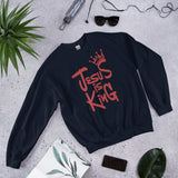Front View Of A Navy Jesus Is King Sweatshirt