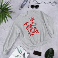 Front View Of A Sport Grey Jesus Is King Sweatshirt