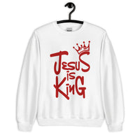 White Jesus Is King Sweatshirt On Hanger