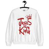 White Jesus Is King Sweatshirt On Hanger