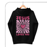 Jesus Loves You Hoodie In Black On Hanger