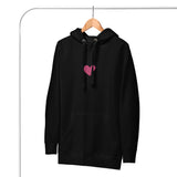Front View Of A Jesus Loves You Hoodie In Black On Hanger