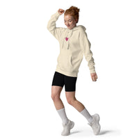 Woman Wearing A Jesus Loves You Hoodie In Bone, Front View