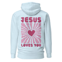Jesus Loves You Hoodie In Sky Blue