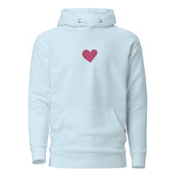 Front View Of A Jesus Loves You Hoodie In Sky Blue