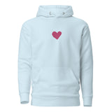 Front View Of A Jesus Loves You Hoodie In Sky Blue
