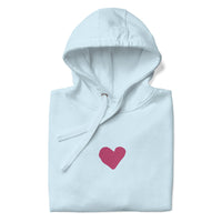 Close Up Of A Jesus Loves You Hoodie In Sky Blue