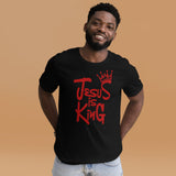 Man Wearing  Black Jesus Is King T-shirt