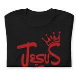 Front View Of A Black Jesus Is King T-shirt