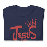 Front View Of A Navy Jesus Is King T-shirt