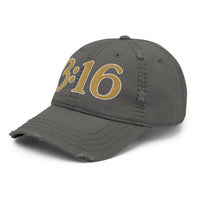 Grey John 3:16 Distressed Hat