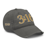 Grey John 3:16 Hat Side View