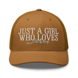 Just A Girl Who Loves Jesus Retro Trucker Hat