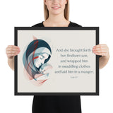 Luke 2:7 Framed Poster