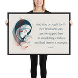 Luke 2:7 Framed Poster
