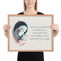 Luke 2:7 Framed Poster