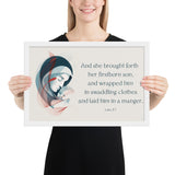 Luke 2:7 Framed Poster