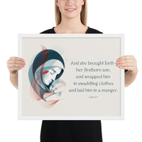 Luke 2:7 Framed Poster