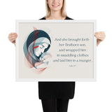 Luke 2:7 Framed Poster