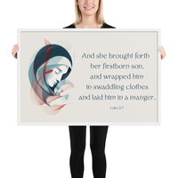 Luke 2:7 Framed Poster