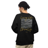 Man Wearing A Black Living Water Eternal Life Sweatshirt 