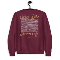 Maroon Living Water Eternal Life Sweatshirt On Hanger