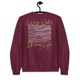 Maroon Living Water Eternal Life Sweatshirt On Hanger
