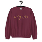 Front View Of A Maroon Living Water Eternal Life Sweatshirt On Hanger