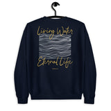 Navy Living Water Eternal Life Sweatshirt On Hanger