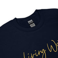 Close Up Of A Navy Living Water Eternal Life Sweatshirt 